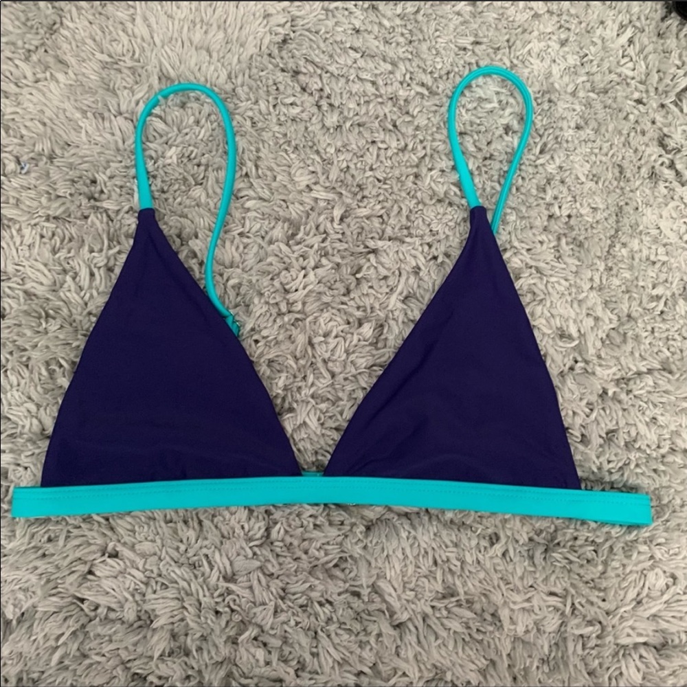 shein color block triangle bikini top